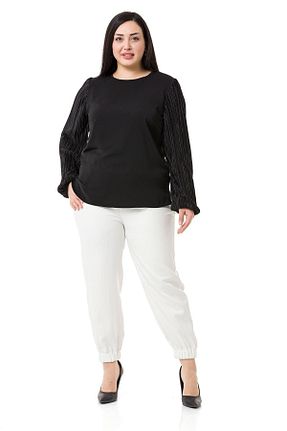 بلوز سایز بزرگ مشکی زنانه رگولار DISENTIS MODEST - کد 675173122
