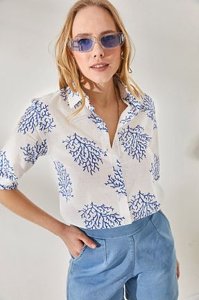 پیراهن آبی زنانه رگولار Olalook - کد 675114297
