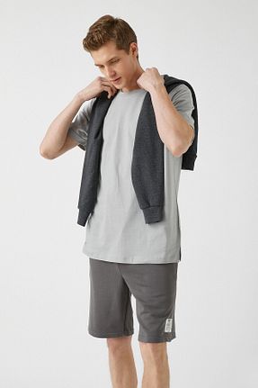 تیشرت طوسی مردانه رگولار Koton - کد 280784952