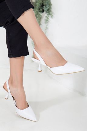 کفش پاشنه بلند کلاسیک سفید زنانه پاشنه نازک کد 674901824