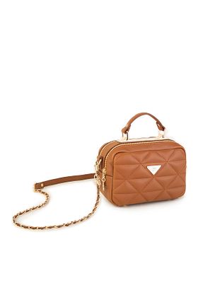 کیف پستچی قهوه ای زنانه چرم مصنوعی Nas Bag - کد 675554732