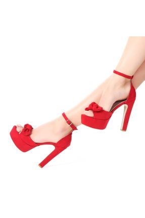 کفش پاشنه بلند کلاسیک قرمز زنانه چرم طبیعی پاشنه پلت فرم پاشنه بلند ( +10 cm) کد 675826444