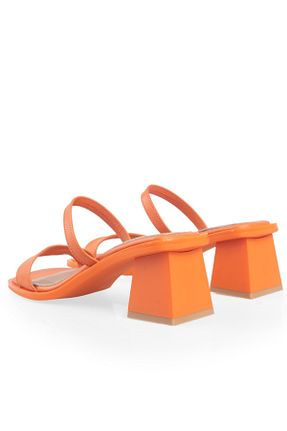 دمپائی نارنجی زنانه چرم خالص NOVEMBER SHOES - کد 674918719