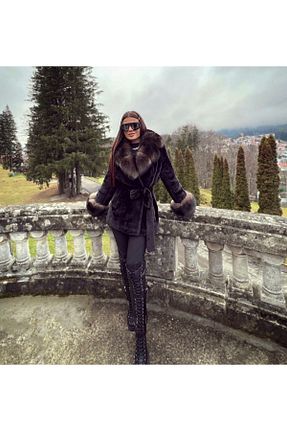کاپشن مشکی زنانه رگولار nero leather fur - کد 675110737
