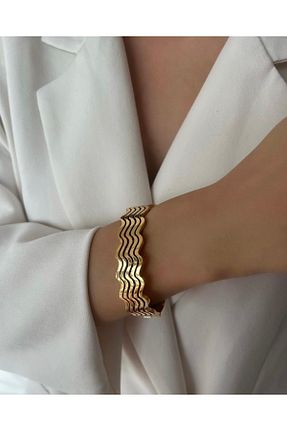 دستبند استیل (فولاد) طلائی استیل ضد زنگ İNN JEWELLERY - کد 675680040