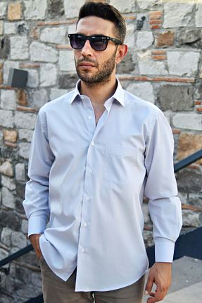 پیراهن طوسی مردانه گشاد YILDIZ GÖMLEK - کد 675689120