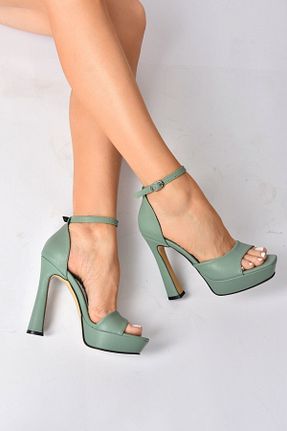 صندل سبز زنانه پاشنه نازک Fox Shoes - کد 114477159