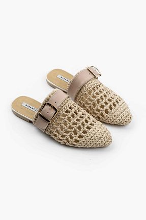 دمپائی بژ زنانه حصیر NİŞANTAŞI SHOES - کد 239474506