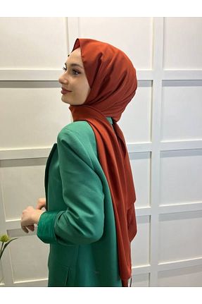 شال نارنجی زنانه Medine İpeği Siyane - کد 676547522