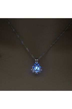 گردنبند جواهر آبی زنانه روکش نقره کد 677362310