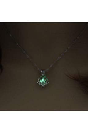 گردنبند جواهر سبز زنانه روکش نقره کد 677357194