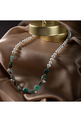 گردنبند مروارید سفید مروارید آب شیرین OSMANLI DEĞERLİ TAŞ - کد 647240194