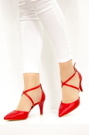 صندل قرمز زنانه پاشنه نازک Fox Shoes - کد 2276956