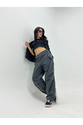 شلوار طوسی زنانه مخلوط ویسکون KOTOLOG - کد 676292335