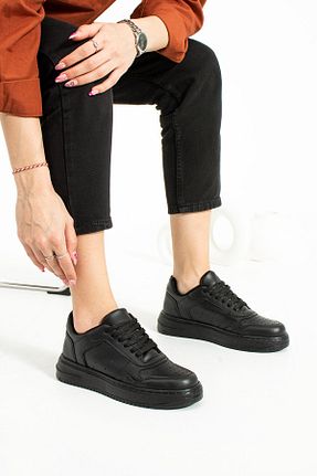 کفش اسنیکر مشکی زنانه بند دار İnan Ayakkabı - کد 676367632