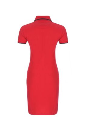 لباس قرمز زنانه بافتنی رگولار آستین-کوتاه کد 676546994