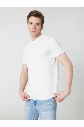تی شرت سفید مردانه رگولار کد 677062761