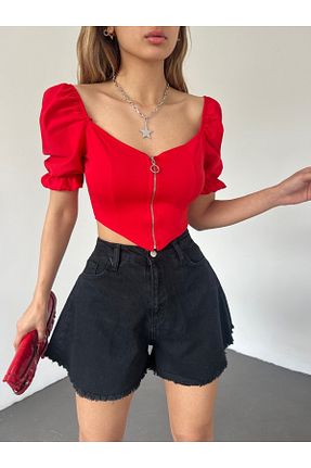 شلوارک و برمودا مشکی زنانه فاق بلند Fav Style - کد 677152470