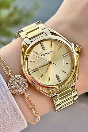 ساعت مچی طلائی زنانه 31-35 میلی متر Ferrucci - کد 677206805