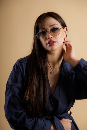 عینک آفتابی طلائی زنانه UV400 ONNObutik - کد 677269137