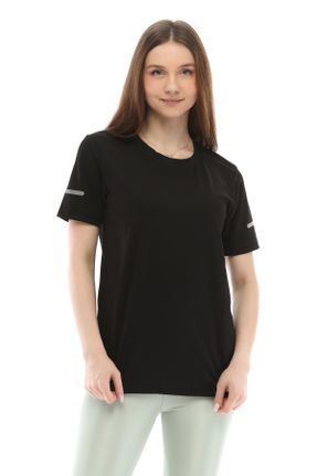 تی شرت مشکی زنانه رگولار پلی استر تکی کد 677959134
