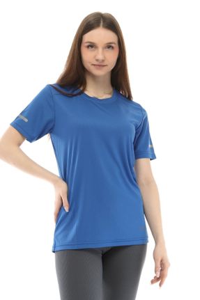 تی شرت آبی زنانه رگولار پلی استر تکی کد 677967470