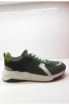 کفش کژوال سبز مردانه چرم طبیعی پاشنه کوتاه ( 4 - 1 cm ) پاشنه پر کد 678000593