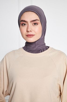 شال طوسی زنانه پنبه ای LEVİNA - کد 678051889
