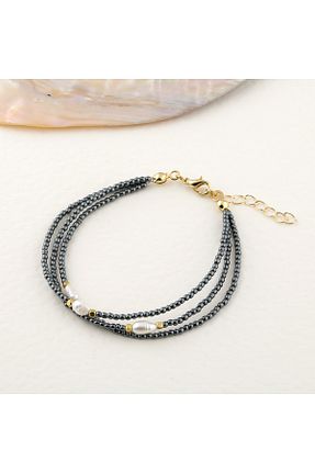 دستبند مروارید طوسی مروارید آب شیرین OSMANLI DEĞERLİ TAŞ - کد 647266418