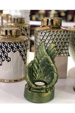 شمعدان و شمع گیر سبز سرامیک MeGgDecor - کد 677947161