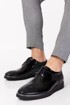 کفش کلاسیک مشکی مردانه پلی اورتان پاشنه کوتاه ( 4 - 1 cm ) پاشنه ساده کد 678136001