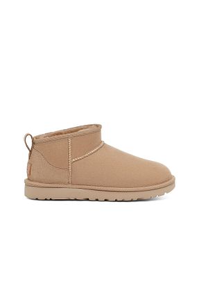بوت / نیم بوت بژ زنانه چرم خالص UGG - کد 346092901