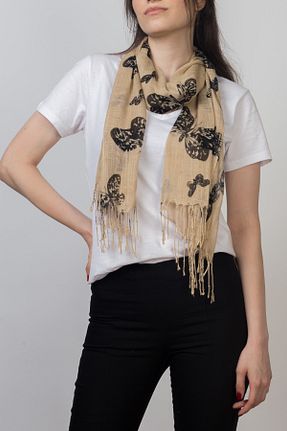 شال بژ زنانه پنبه ای Gezgin tekstil ve aksesuar - کد 43926318