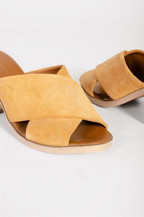 دمپائی بژ زنانه چرم خالص Shoes & More - کد 44450946