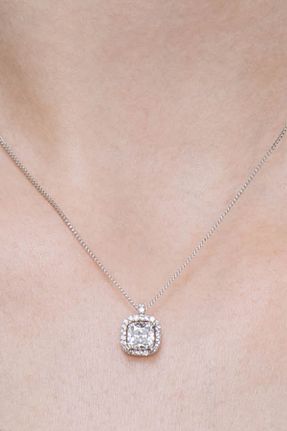 گردنبند الماس سفید IF Crystal Diamond Zirconia - کد 44849712