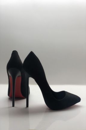 کفش پاشنه بلند کلاسیک مشکی زنانه جیر پاشنه نازک پاشنه بلند ( +10 cm) کد 52982307