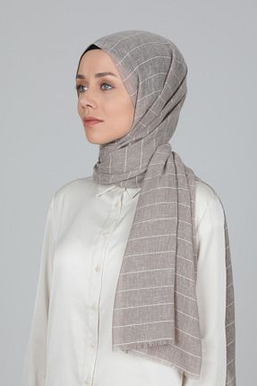 شال طوسی زنانه پنبه ای Levidor - کد 89006358