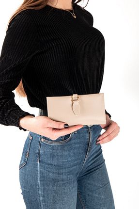 کیف پول بژ زنانه ابعاد بزرگ Womancraft - کد 55639043