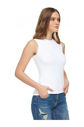 بادی سفید زنانه یقه دوچرخه Tutku Elit - کد 85810566