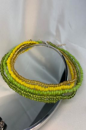 گردنبند جواهر سبز زنانه شیشه کد 112787585