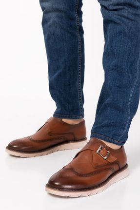 کفش کلاسیک قهوه ای مردانه چرم طبیعی کد 678348978
