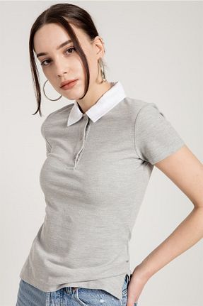 تیشرت طوسی زنانه اسلیم فیت JAHR MARC - کد 234076928