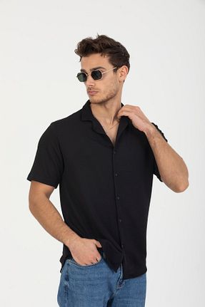 پیراهن مشکی مردانه رگولار coder - کد 678299298