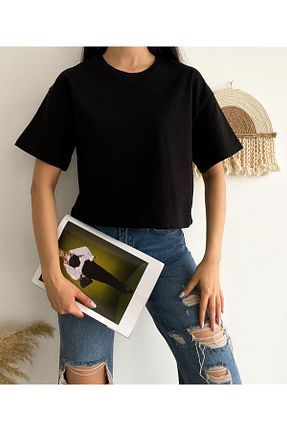 تیشرت مشکی زنانه اورسایز gozdefashion - کد 678525815