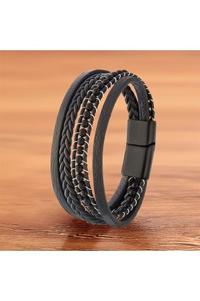 دستبند استیل (فولاد) مشکی زنانه استیل (فولاد) Sibelya Aksesuar - کد 679248487