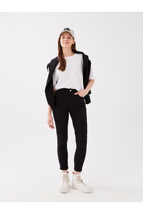 شلوار جین مشکی زنانه پاچه تنگ LC Waikiki - کد 679265684