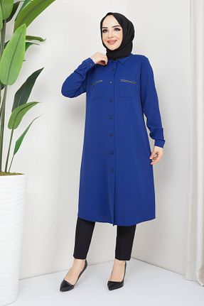 تونیک حجاب سرمه ای زنانه بافتنی BELLİNA - کد 679421486