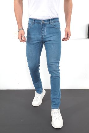 شلوار جین آبی مردانه پاچه ساده جین اسلیم استاندارد کد 676935735