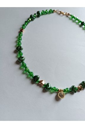 گردنبند جواهر سبز زنانه منجوق کد 679228779