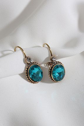 گوشواره جواهر آبی زیرکن Süspüs Accessories - کد 678328103